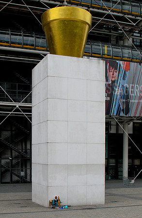 Pompidou Centre Sculpture and Beggar