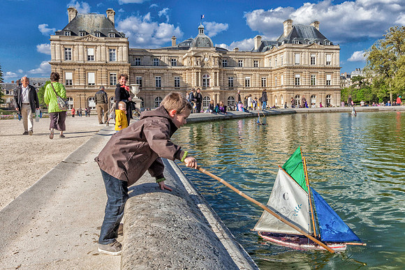 Boy with Sailboat at the Luxembourg Palace and Gardens