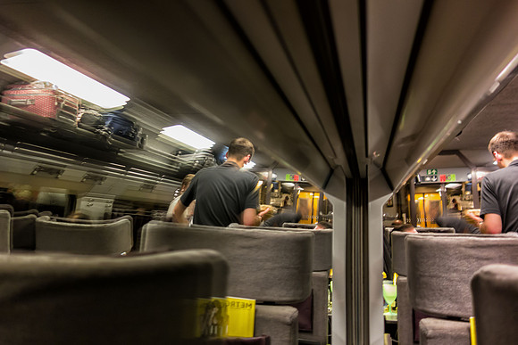 Reflection - Eurostar train from London to Paris going through the Chunnel