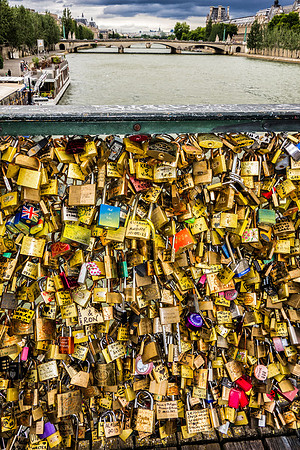 Pont des Arts Bridge, the Seine, and love locks