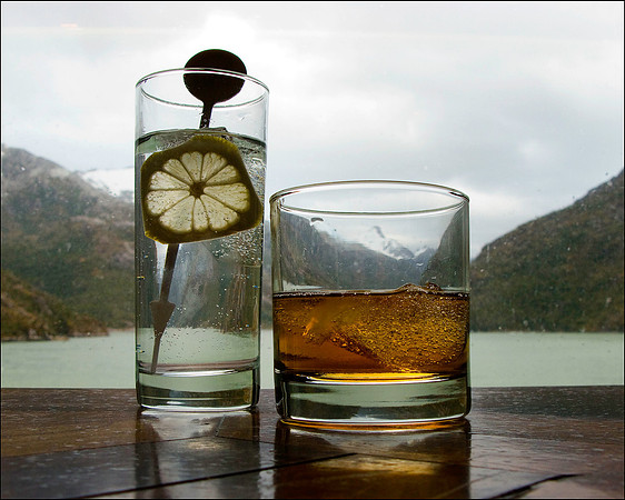 Drinks with Glacier Ice Cubes in Tierra del Fuego